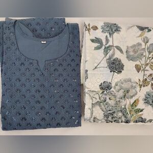 Chikankari sequin Wine kurta with floral chikankari palazzo